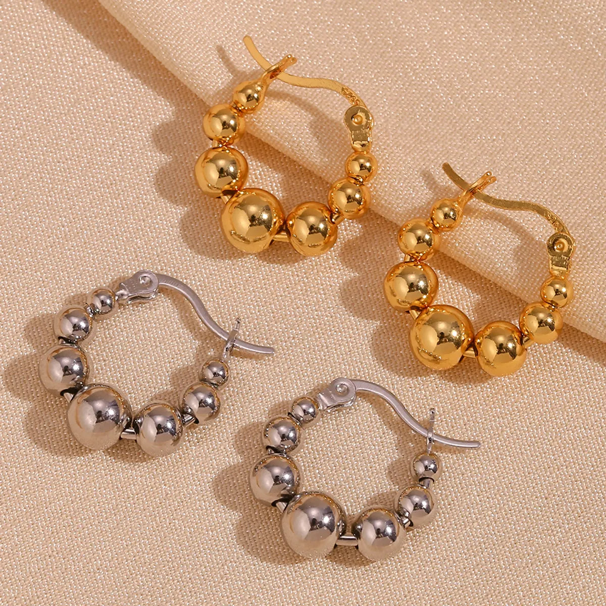 1 Pair Basic Classic Style Geometric Plating Stainless Steel 18k Gold Plated Earrings