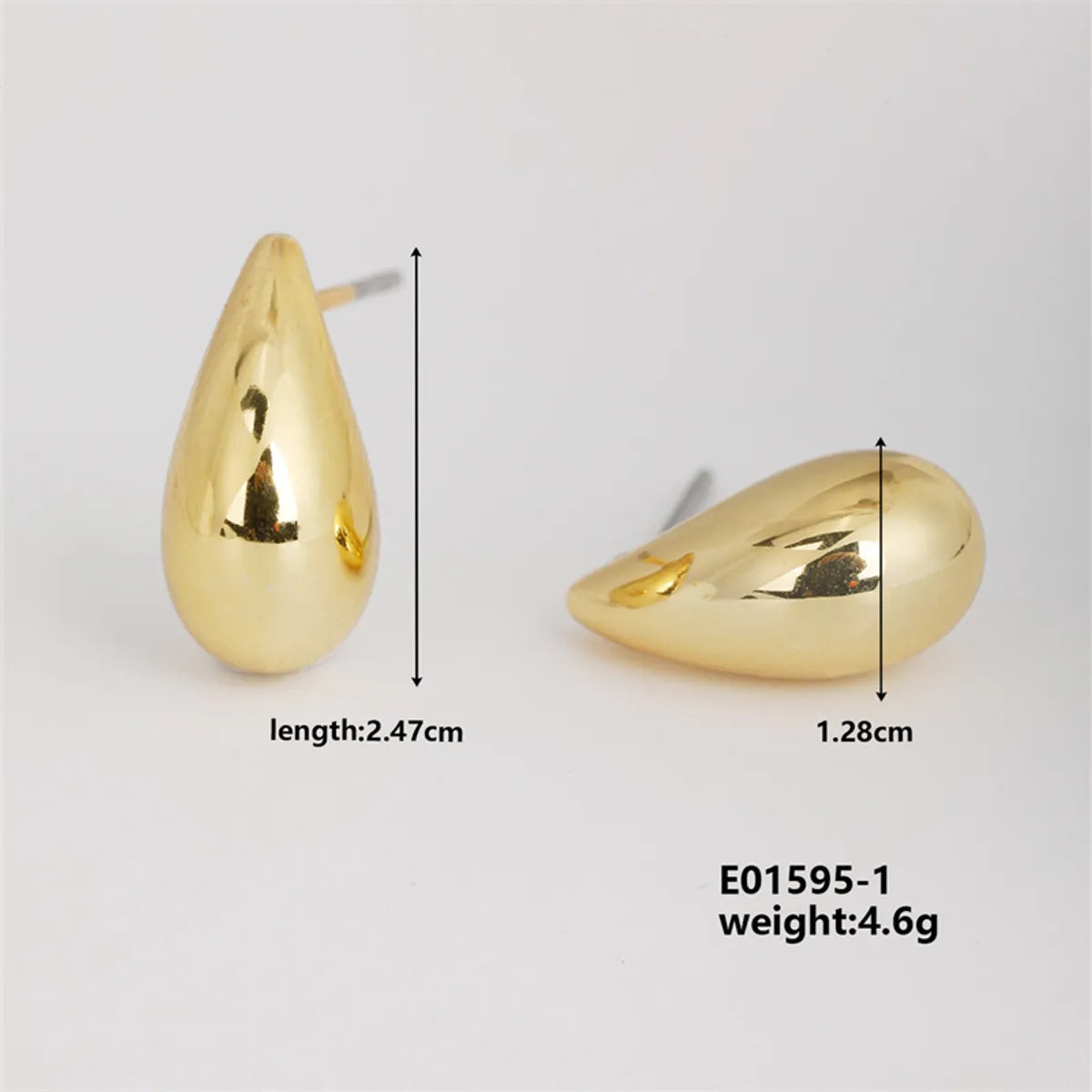 1 Pair Basic Classic Style Geometric Star Heart Shape Irregular Ccp K Gold Plated Ear Studs