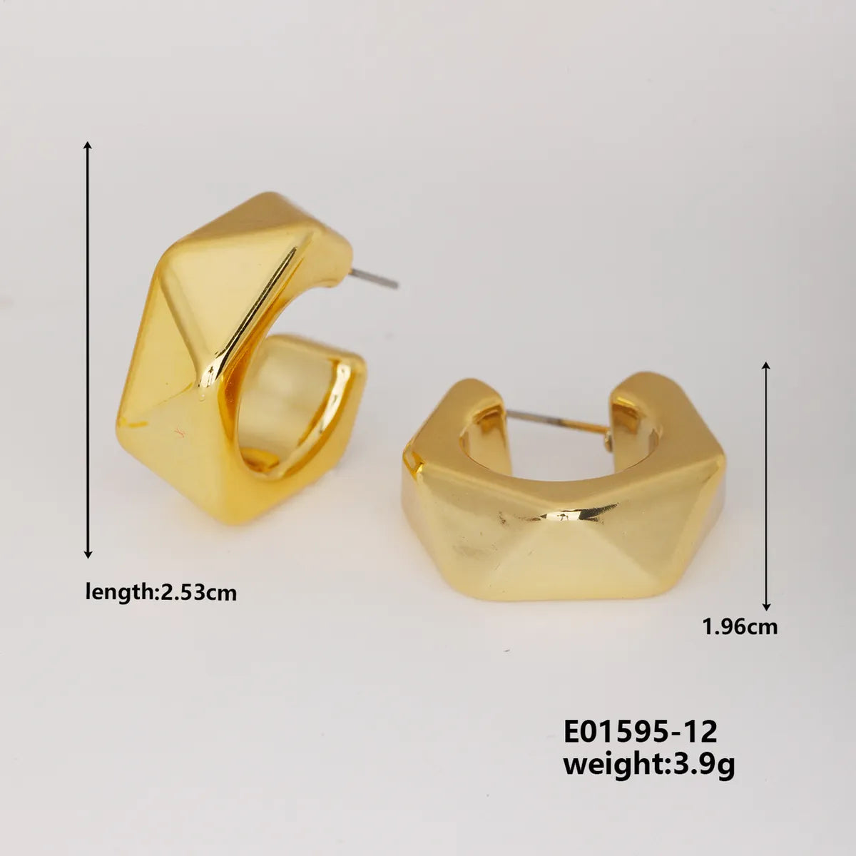 1 Pair Basic Classic Style Geometric Star Heart Shape Irregular Ccp K Gold Plated Ear Studs