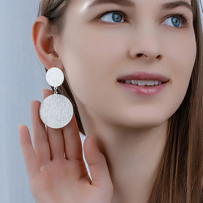 1 Pair Basic Classic Style Round Solid Color Alloy Drop Earrings