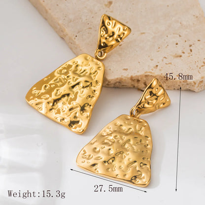 1 Pair Basic Classic Style Triangle 304 Stainless Steel 18K Gold Plated Drop Earrings