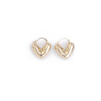 1 Pair Basic Classic Style V Shape Heart Shape Plating Copper 18k Gold Plated Earrings