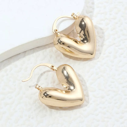 1 Pair Basic Classic Style V Shape Heart Shape Plating Copper 18k Gold Plated Earrings