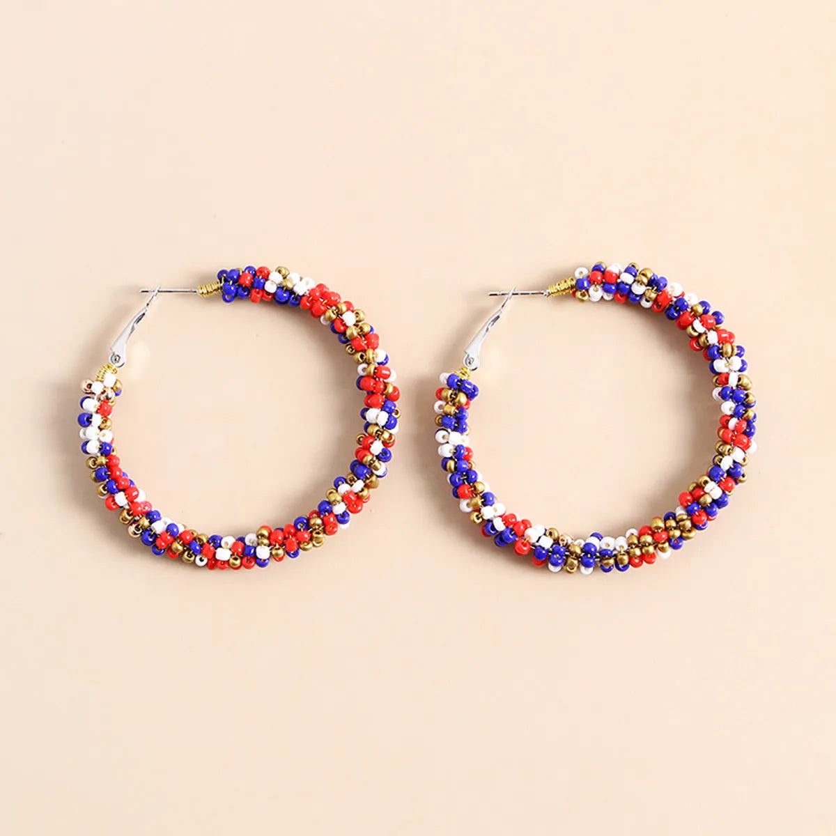 1 Pair Basic Color Block Beaded Seed Bead Earrings