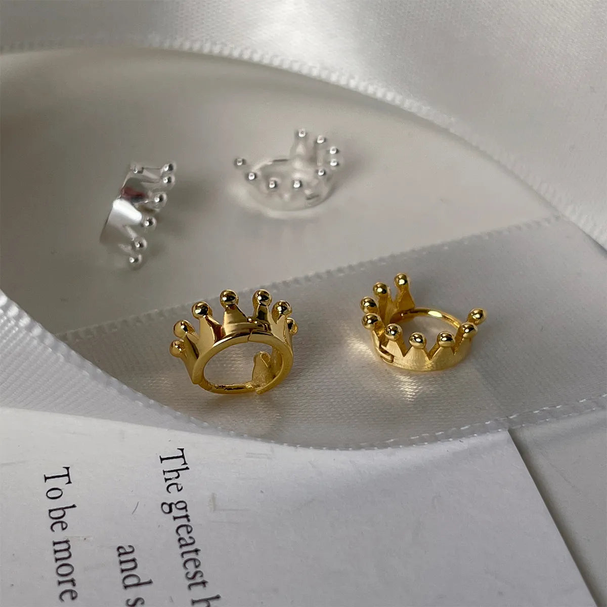 1 Pair Basic Crown Plating Sterling Silver Earrings