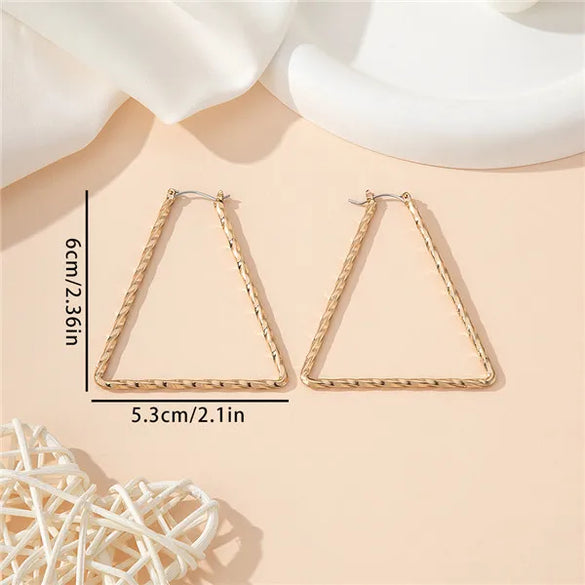 1 Pair Basic Exaggerated Classic Style Geometric Trapezoid Iron Drop Earrings