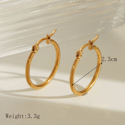 1 Pair Basic Exaggerated Luxurious Solid Color 304 Stainless Steel 18K Gold Plated Earrings