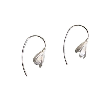 1 Pair Basic Flower Plating Sterling Silver Ear Hook