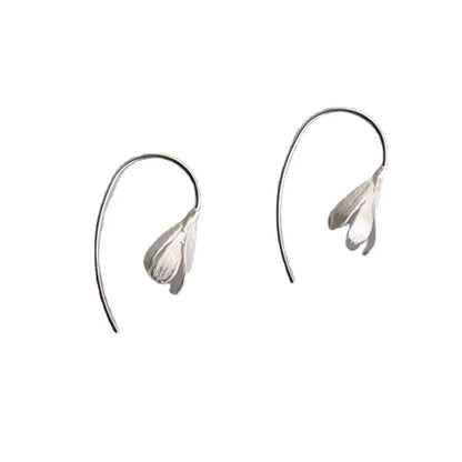 1 Pair Basic Flower Plating Sterling Silver Ear Hook