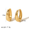 1 Pair Basic French Style Commute U Shape 304 Stainless Steel 14K Gold Plated Earrings