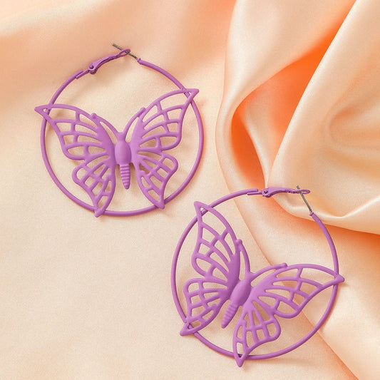 1 Pair Basic Geometric Butterfly Plating Alloy Earrings