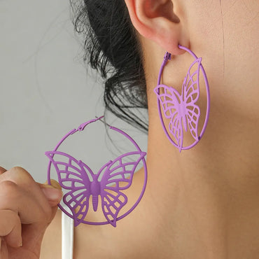 1 Pair Basic Geometric Butterfly Plating Alloy Earrings