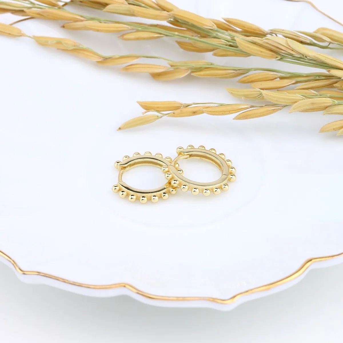 1 Pair Basic Geometric Sterling Silver Plating White Gold Plated Gold Plated Earrings