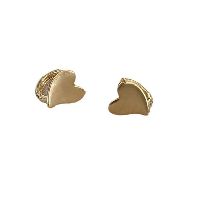 1 Pair Basic Heart Shape Plating Metal Earrings