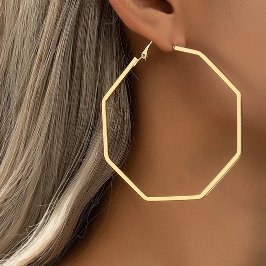 1 Pair Basic Lady Simple Style Hexagon Plating Alloy 14k Gold Plated White Gold Plated Earrings