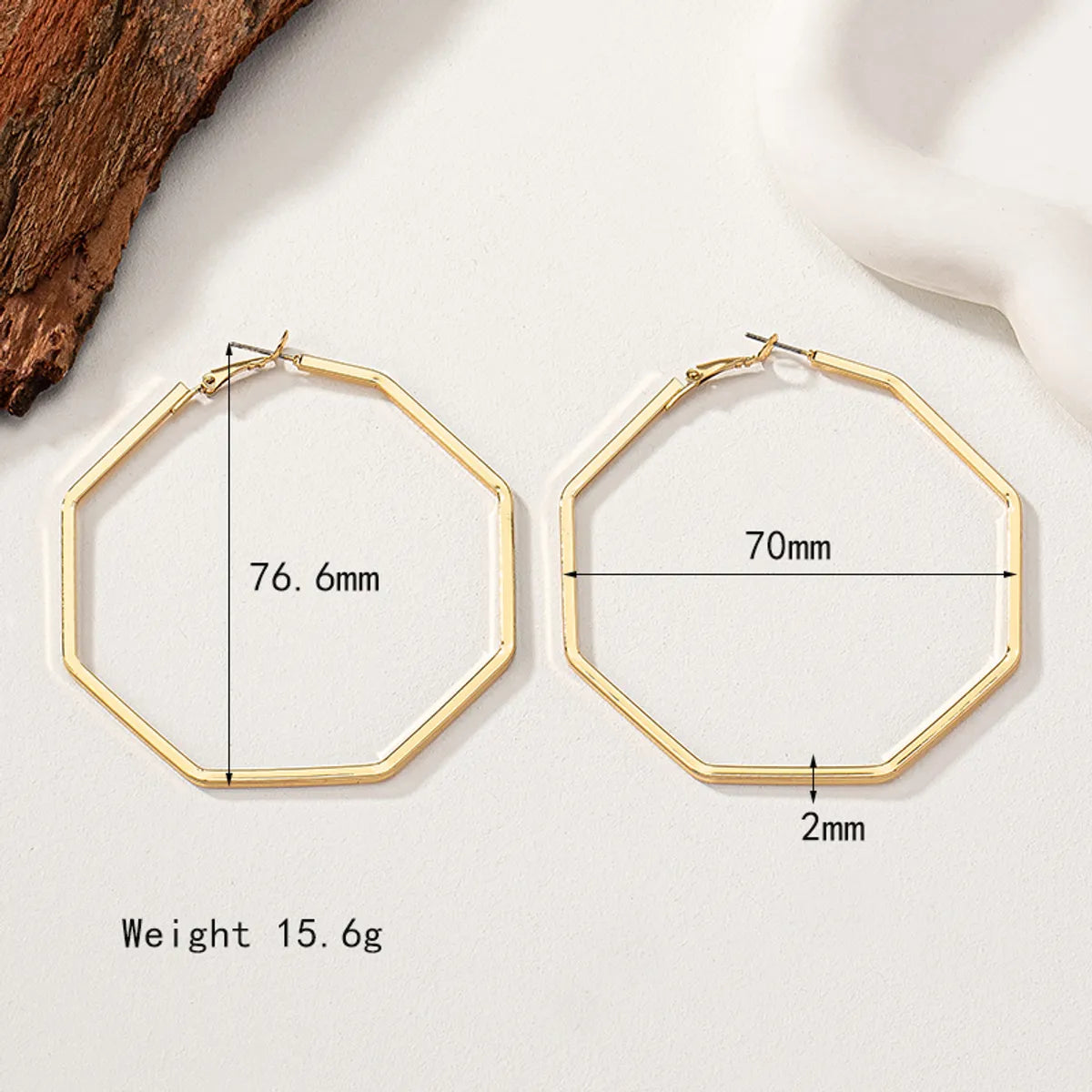 1 Pair Basic Lady Simple Style Hexagon Plating Alloy 14k Gold Plated White Gold Plated Earrings