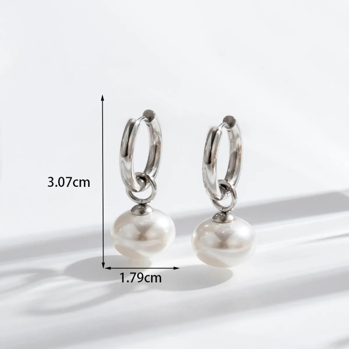 1 Pair Basic Modern Style Circle Pearl Plating 304 Stainless Steel Earrings