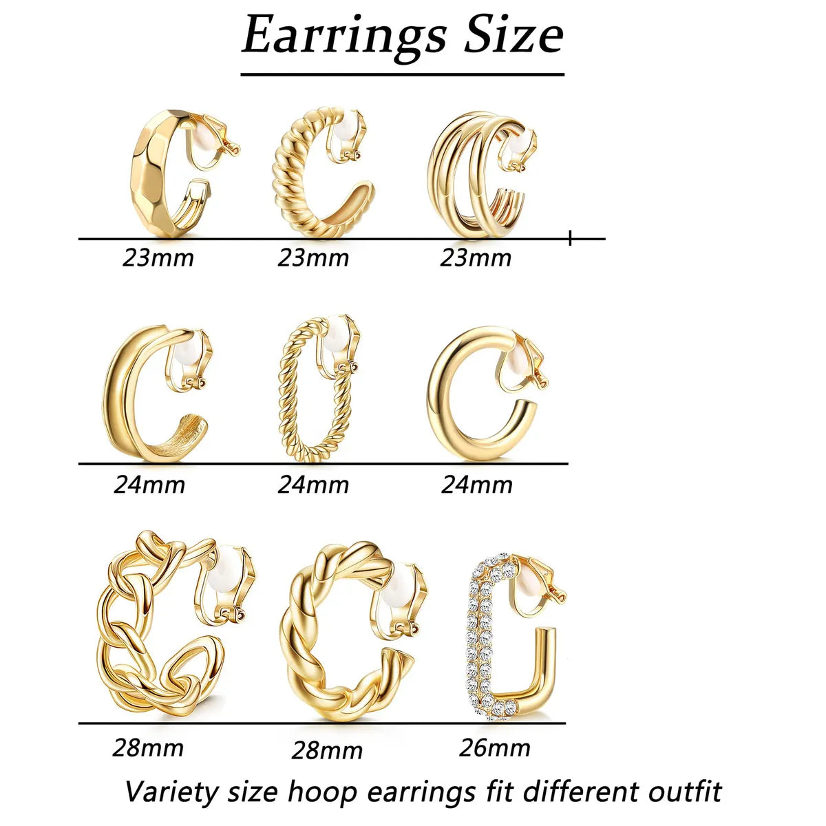 1 Pair Basic Modern Style Classic Style C Shape Geometric Plating Inlay Alloy Rhinestones Ear Cuffs