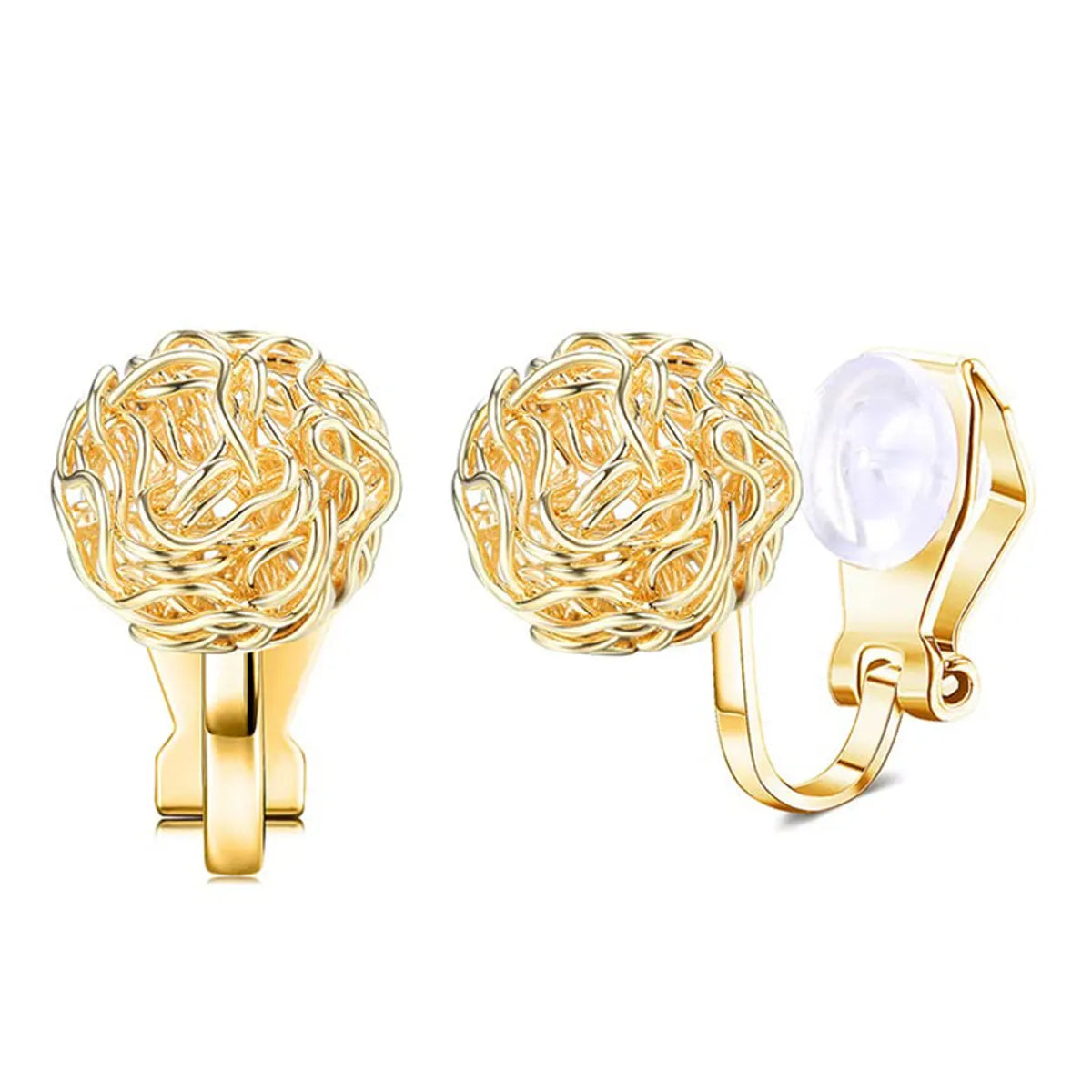 1 Pair Basic Modern Style Classic Style C Shape Geometric Plating Inlay Alloy Rhinestones Ear Cuffs