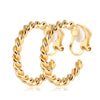 1 Pair Basic Modern Style Classic Style C Shape Geometric Plating Inlay Alloy Rhinestones Ear Cuffs