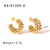 1 Pair Basic Modern Style Classic Style C Shape Geometric Plating Mesh 304 Stainless Steel Ear Studs