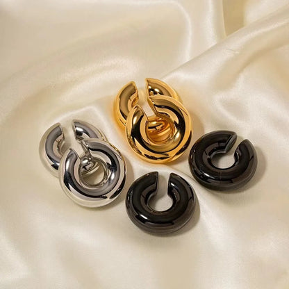 1 Pair Basic Modern Style Classic Style C Shape Geometric Spiral Stripe CCB Ear Cuffs