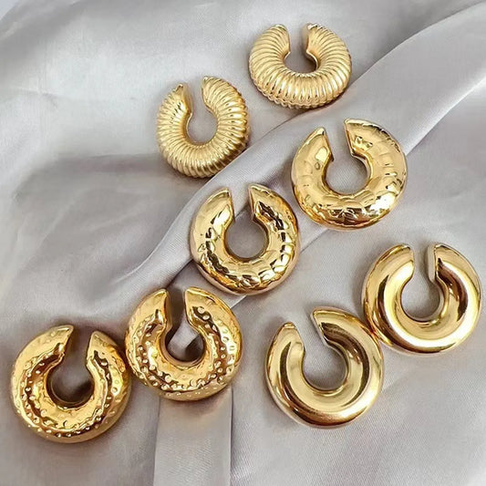 1 Pair Basic Modern Style Classic Style C Shape Geometric Spiral Stripe CCB Ear Cuffs