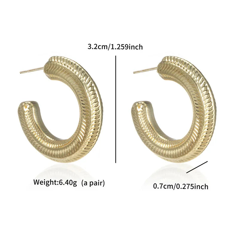 1 Pair Basic Modern Style Classic Style C Shape Plating ABS Plastic 14K Gold Plated Ear Studs