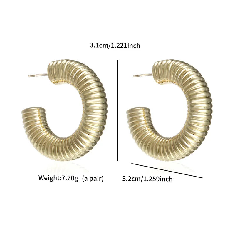 1 Pair Basic Modern Style Classic Style C Shape Plating ABS Plastic 14K Gold Plated Ear Studs