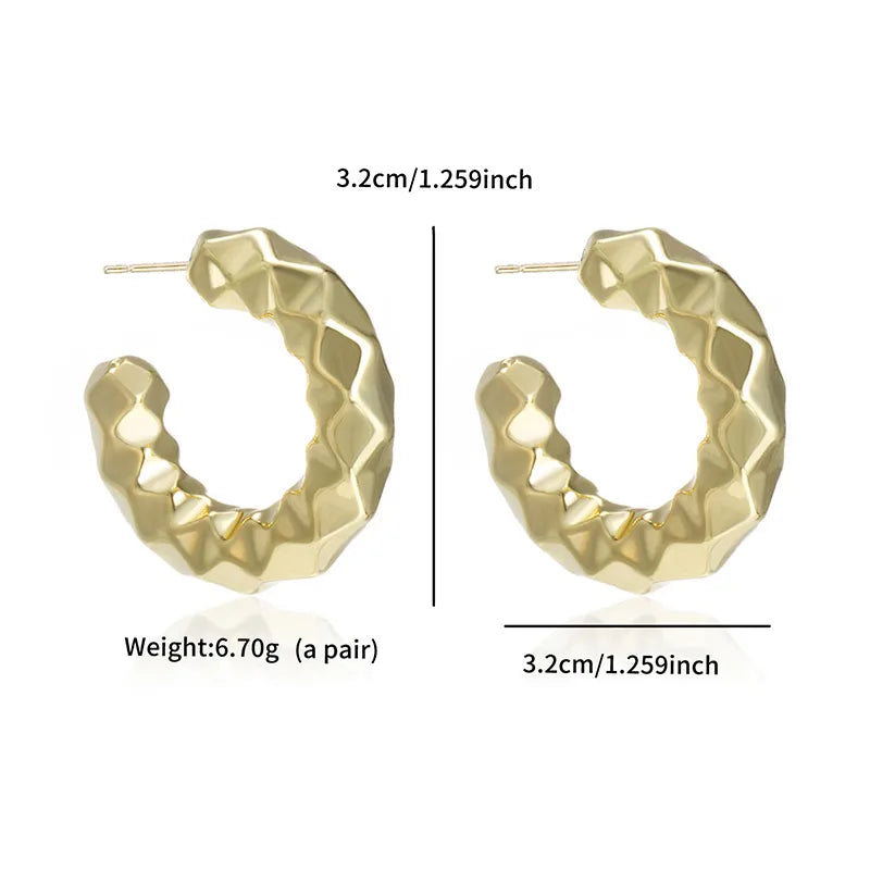 1 Pair Basic Modern Style Classic Style C Shape Plating ABS Plastic 14K Gold Plated Ear Studs