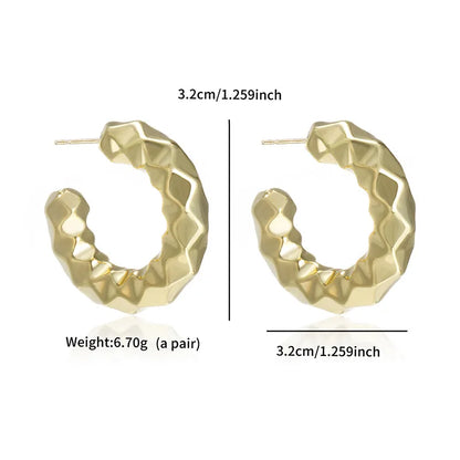 1 Pair Basic Modern Style Classic Style C Shape Plating ABS Plastic 14K Gold Plated Ear Studs