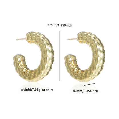 1 Pair Basic Modern Style Classic Style C Shape Plating ABS Plastic 14K Gold Plated Ear Studs