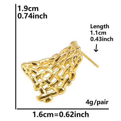 1 Pair Basic Modern Style Classic Style C Shape Solid Color Twist Plating 304 Stainless Steel 18K Gold Plated Ear Studs