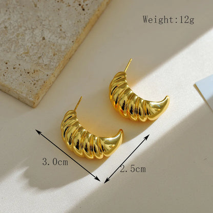 1 Pair Basic Modern Style Classic Style Geometric Copper 18K Gold Plated Ear Studs