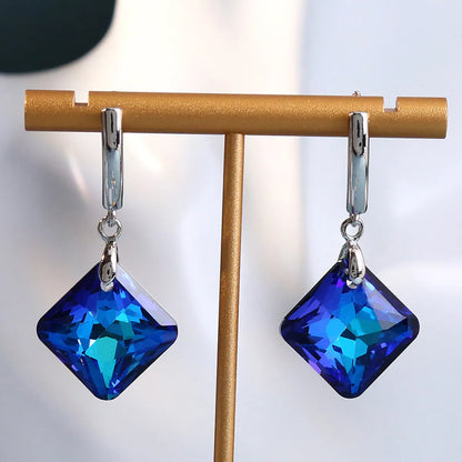 1 Pair Basic Modern Style Classic Style Geometric Glass Copper Alloy Drop Earrings