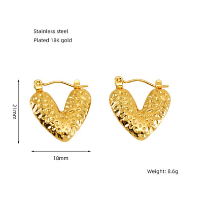 1 Pair Basic Modern Style Classic Style Geometric Heart Shape Eye Plating 304 Stainless Steel Hoop Earrings