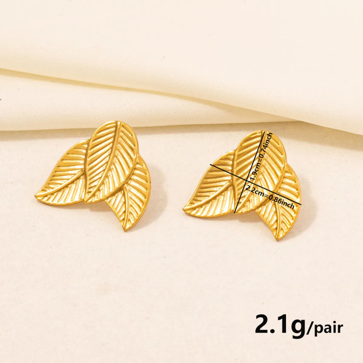 1 Pair Basic Modern Style Classic Style Geometric Leaves Flower Plating 304 Stainless Steel 18K Gold Plated Ear Studs