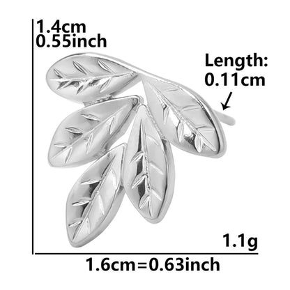 1 Pair Basic Modern Style Classic Style Geometric Leaves Flower Plating 304 Stainless Steel 18K Gold Plated Ear Studs