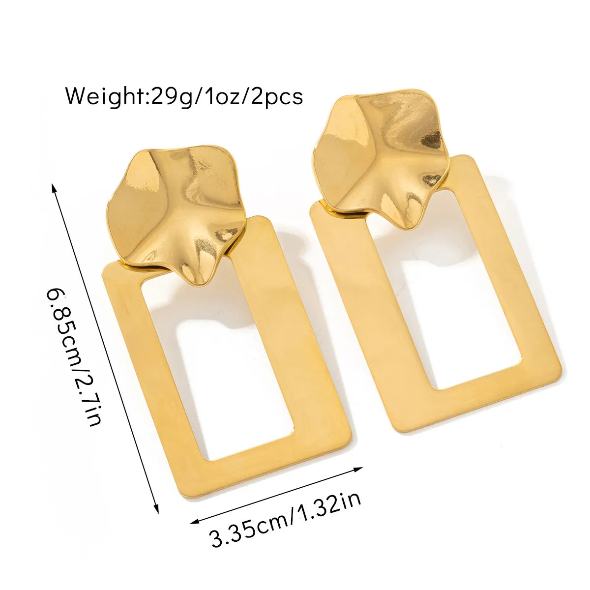 1 Pair Basic Modern Style Classic Style Geometric Plating 304 Stainless Steel Drop Earrings