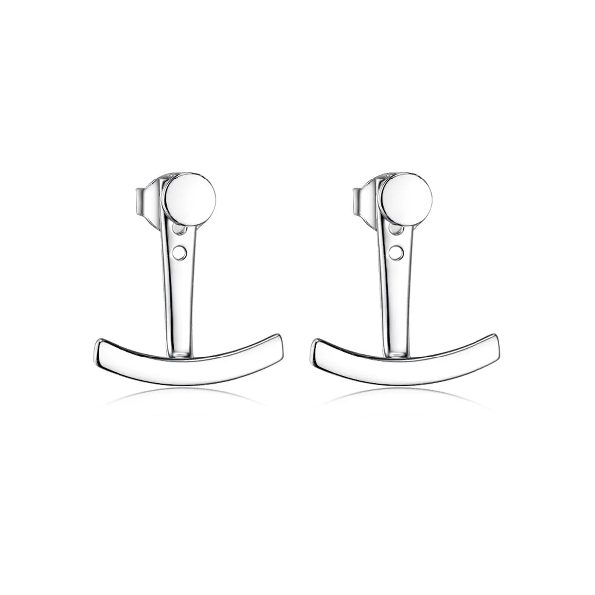 1 Pair Basic Modern Style Classic Style Geometric Plating Sterling Silver White Gold Plated Ear Studs