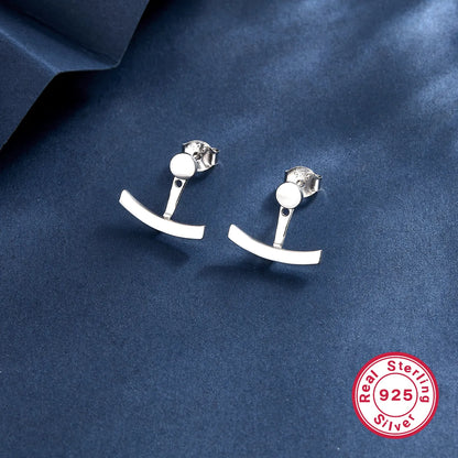 1 Pair Basic Modern Style Classic Style Geometric Plating Sterling Silver White Gold Plated Ear Studs