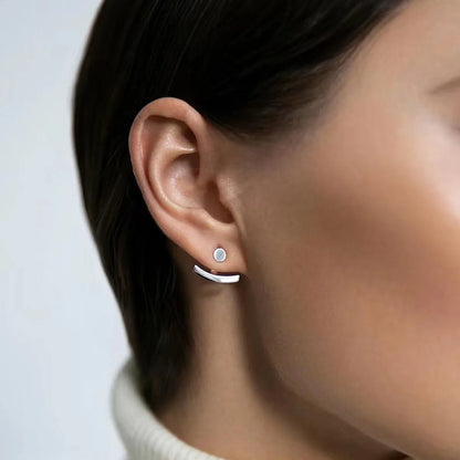 1 Pair Basic Modern Style Classic Style Geometric Plating Sterling Silver White Gold Plated Ear Studs