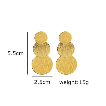 1 Pair Basic Modern Style Classic Style Geometric Round Iron 14K Gold Plated Drop Earrings