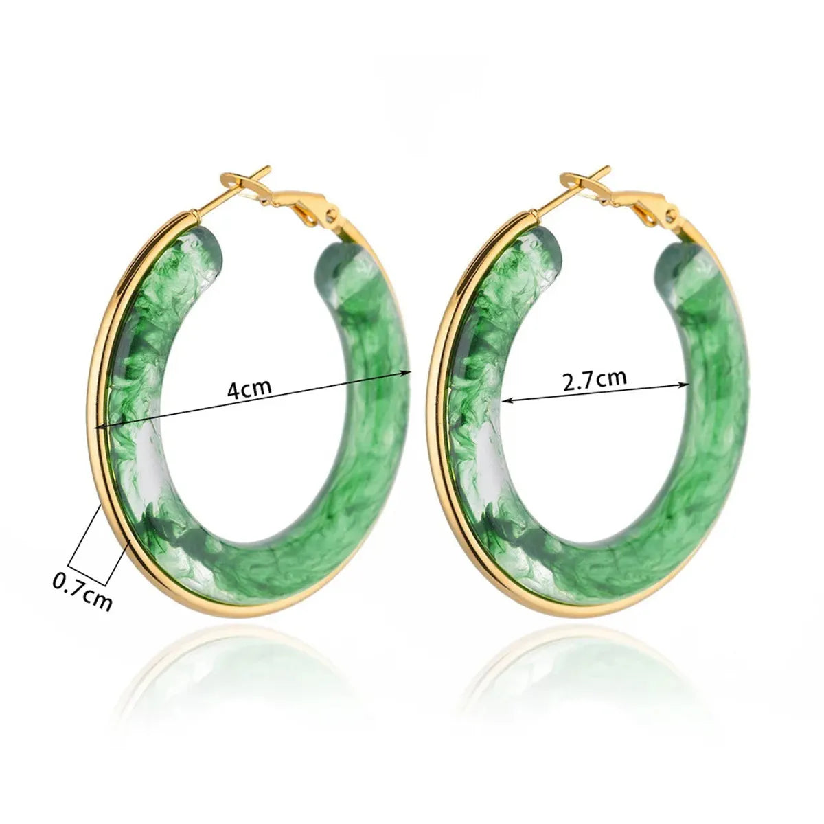 1 Pair Basic Modern Style Classic Style Geometric Round Plating Arylic Resin Earrings