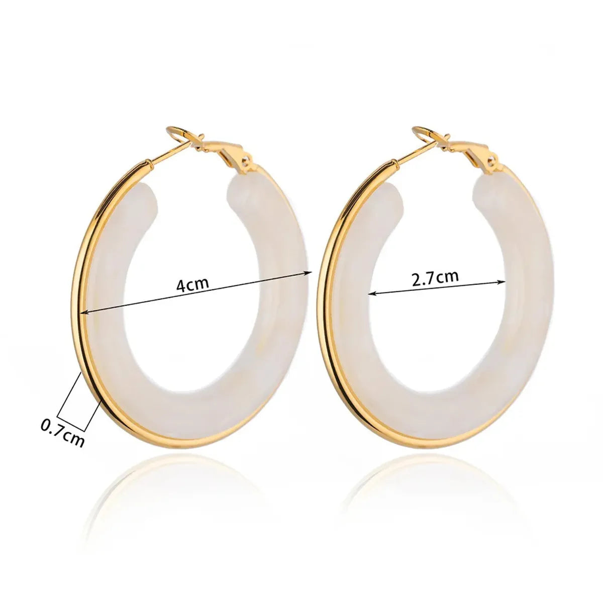 1 Pair Basic Modern Style Classic Style Geometric Round Plating Arylic Resin Earrings