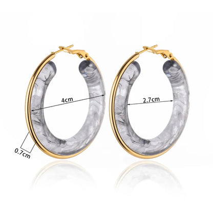 1 Pair Basic Modern Style Classic Style Geometric Round Plating Arylic Resin Earrings