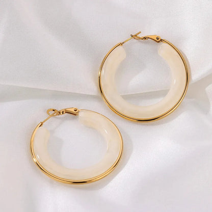 1 Pair Basic Modern Style Classic Style Geometric Round Plating Arylic Resin Earrings