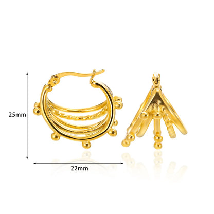 1 Pair Basic Modern Style Classic Style Geometric Solid Color Plating 304 Stainless Steel 18K Gold Plated Hoop Earrings