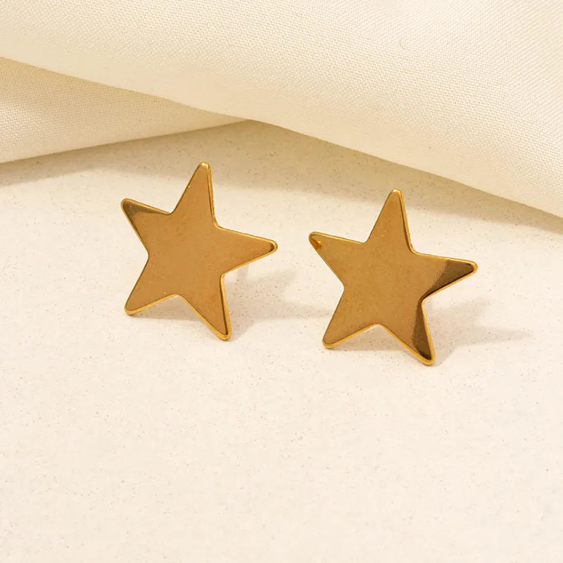 1 Pair Basic Modern Style Classic Style Geometric Star Rhombus Plating 304 Stainless Steel 18K Gold Plated Ear Studs