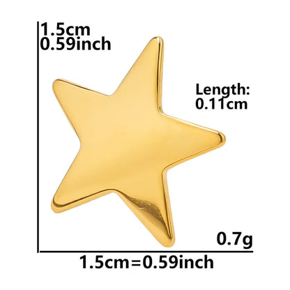 1 Pair Basic Modern Style Classic Style Geometric Star Rhombus Plating 304 Stainless Steel 18K Gold Plated Ear Studs